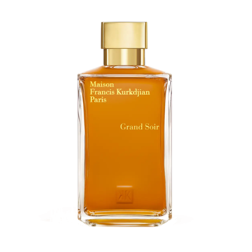 Maison Francis Kurkdjian Grand Soir 200ml parfum bottle, luxe amber woody fragrance by MFK